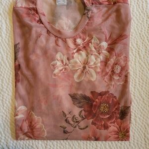 Fun Floral - Pink + Red Sheer Top, Amore
